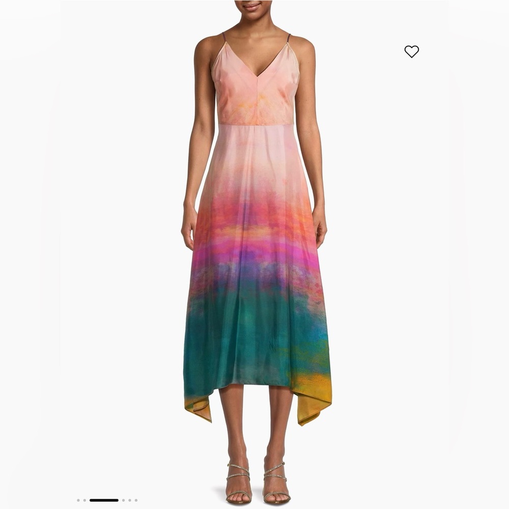 Hope for Flowers Watercolor Rainbow Midi Dress